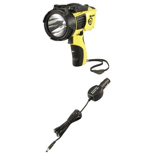 Streamlight Waypoint 1000-Lumens Spotlight with 120-Volt AC Charger, Yellow with Waypoint Rechargeable DC Cord Flashlight