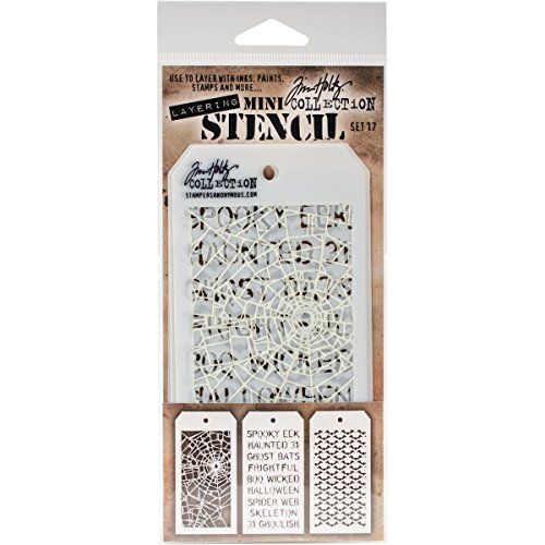 Stampers Anonymous MTS017 Tim Holtz Mini Layered Stencil 3/Pkg-Set #17
