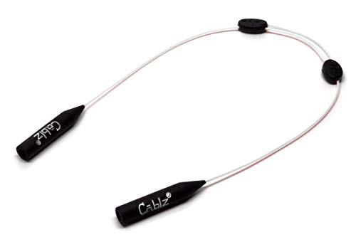 Cablz Monoz Adjustable Eyewear Retainer | Monofilament-Like Line, Adjustable, Off-The-Neck Eyewear Retainer, 14in (White)
