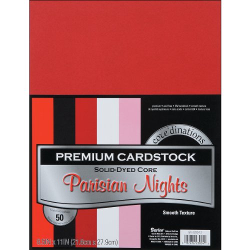 Darice GX220012 Coordination Value Cardstock, 8.5 by 11-Inch, Parisian Nights, 50-Pack