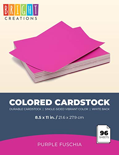Juvale Colored Cardstock for Crafts - Pack of 96, 8.5 x 11 Inches, Purple Fuchsia