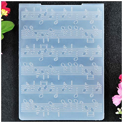 KWELLAM Musical Note Sheet Music Plastic Embossing Folders for Card Making Scrapbooking and Other Paper Crafts