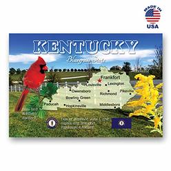Postcard Fair KENTUCKY MAP postcard set of 20 identical postcards. KY state map post cards. Made in USA.