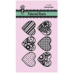Hot Off The Press HOTP Embossing Folder - Patterned Hearts - A2