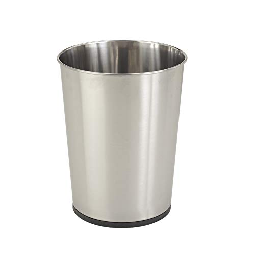 Bath Bliss Stainless Steel Trash Can-5-Liter Wastebasket Perfect for Bathroom, Bedroom, Office, Small Space Living 11 Inches