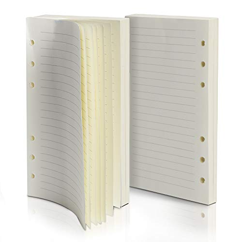 Purture Refill Lined Paper, Leather Journal Refills Lined, 6-Holes Inserts 320 Pages for A6 Refillable Journals Notebooks, 2