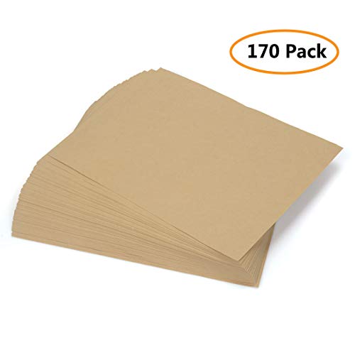 HappyHapi Brown Kraft Paper, 170 Pcs Kraft Paper Sheet Stationery Paper for Art, Crafts and Office Use, 8.5 X11 Inches