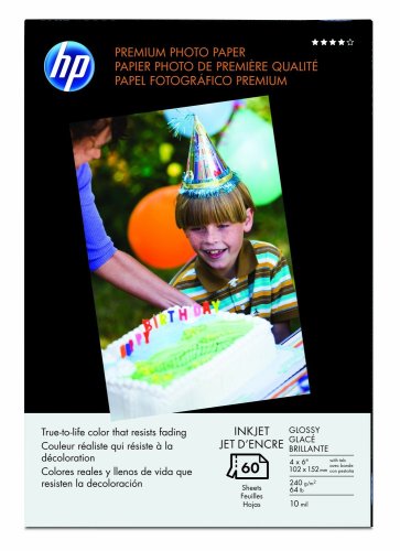 HP Q1989A Premium Glossy Photo Paper, 60 Sheets