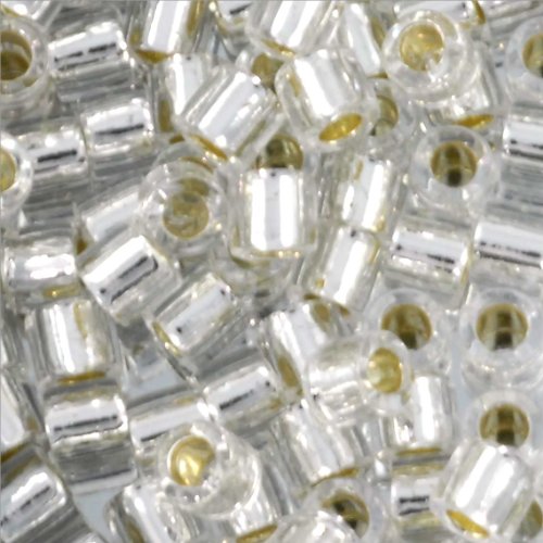 JewelrySupply Miyuki Delica Seed Bead 8/0 Silver Lined Crystal (18 Grams)
