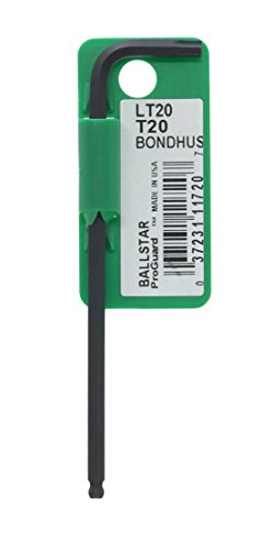 Bondhus 11720 Tagged and Barcoded T20 BallStar Tip Star Key L Wrench with ProGuard Finish, 3.6"