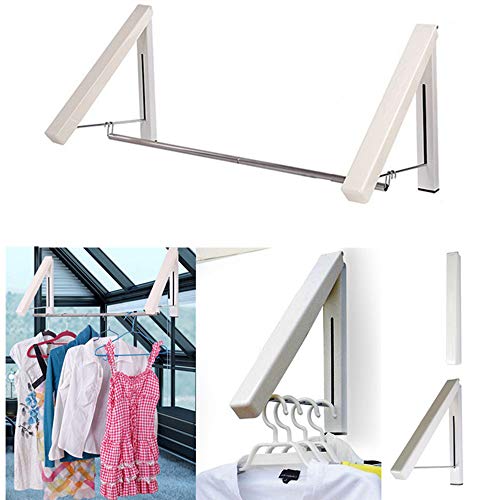KK5 Clothes Hanger - Folding Retractable Clothes Racks| Wall Mounted Clothes Drying Rack| Home Storage Organiser Space Savers