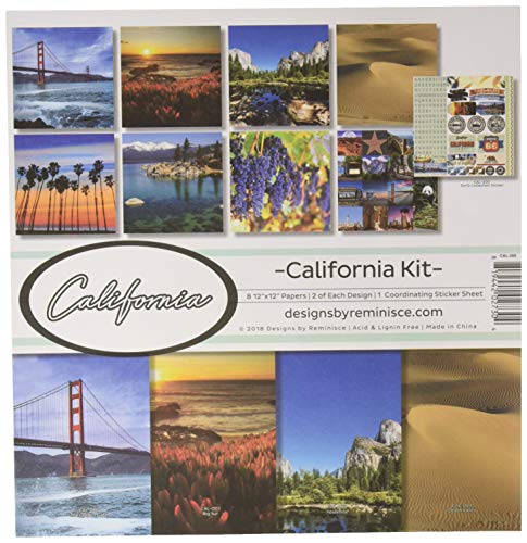 Reminisce Family Scrapbook Collection Kit - 8 Sheets 12x12" Paper & 1 Sticker Sheet, Multi-Color Craft Paper