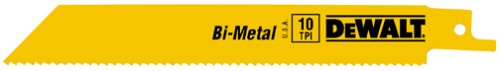 DEWALT DW4806-2 6-Inch 10 TPI Straight Back Bi-Metal Reciprocating Saw Blade (2-Pack)