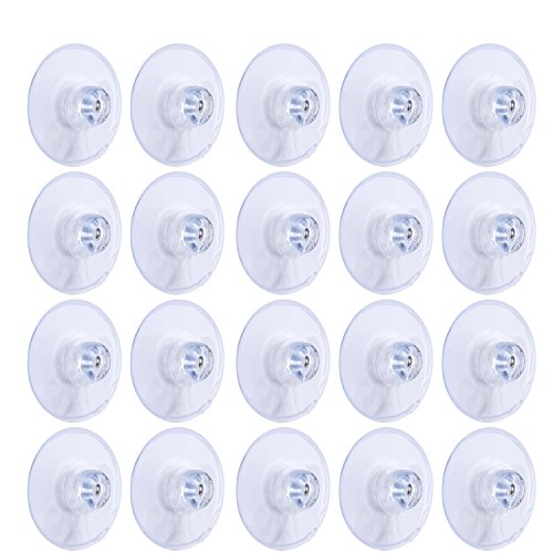 Whaline 45mm Large Suction Cup PVC Plastic Sucker Pads Without Hooks, 20 Packs Clear