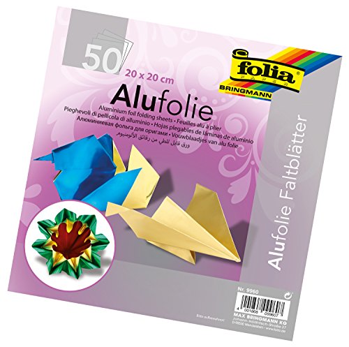 Speedball Art Products 9960 Folia Aluminum 8-Inch-by-8-Inch 50 Sheets Origami Paper, 8" x 8", Silver