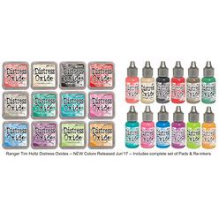 Tim Holtz Ranger Tim Holtz Distress Oxides June 2017 Release No. 2 Bundle Includes: all 12 Pads and all 12 Re-Inkers