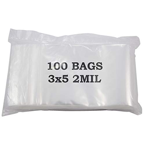 Jewelry Displays & Boxes 3x5 Plastic Zip Top Bags (Package of 100)