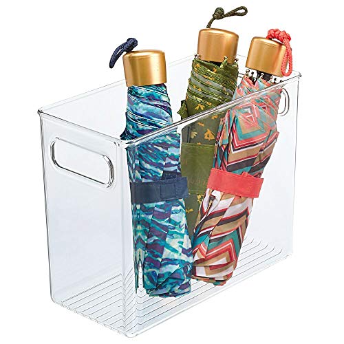 mDesign Deep Plastic Storage Bin Box - Closet Organizer for Kids Bedroom, Bathroom, Kitchen Pantry, Home Office, Entryway,