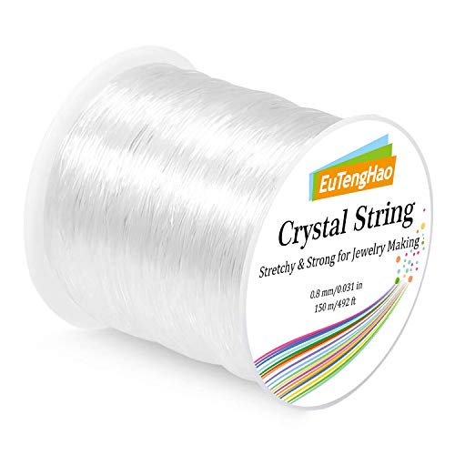 EuTengHao 0.8mm Elastic Bracelet String, Crystal String Cord for Bracelet,  150m Elastic Cord Stretchy Bracelet String Bead