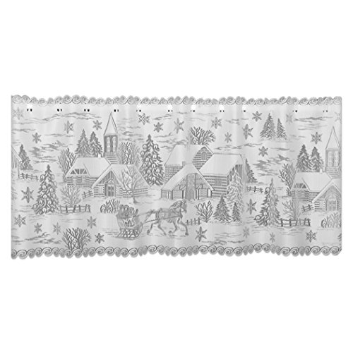 Heritage Lace Sleigh Ride 60" X 20" White 4-Way Mantle Scarf