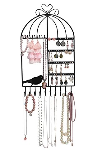 ARAD Jewelry Organizer for Display â€” Jewelry Stand for Hanging Rings & Earrings, Wall-Mounted Vintage Inspired Birdcage Jewelry