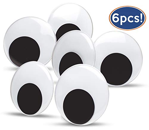 Bastex 3 inch Giant Googly Wiggle Eyes - 6 Pack. Includes Self