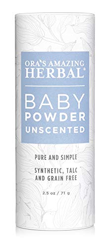 Ora's Amazing Herbal Talc-Free Grain-Free Gluten-Free Corn-Free Baby Powder, Unscented, 2.5 oz.