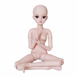 ucanaan customized 1/3 bjd doll, 19 joints nude sd girl doll 24 inch ball jointed dolls female body + basic makeup for diy do