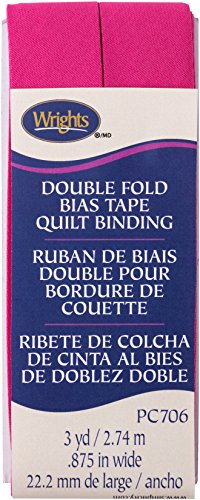 Wright Products Wrights Hot Magenta Double Fold Quilt Binding 7/8" X3yd
