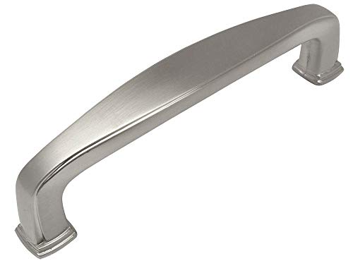 Cosmas 4390SN Satin Nickel Modern Cabinet Hardware Handle Pull - 3-1/2" Inch (89mm) Hole Centers - 25 Pack
