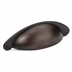 Hickory Hardware 1 Pack Solid Core Kitchen Cabinet Pulls, Luxury Cabinet Handles, Hardware For Doors & Dresser Drawers, 3 Inch & 3-3/4 Inch (96mm) Hole Center, Satin Nickel, American Diner Collection