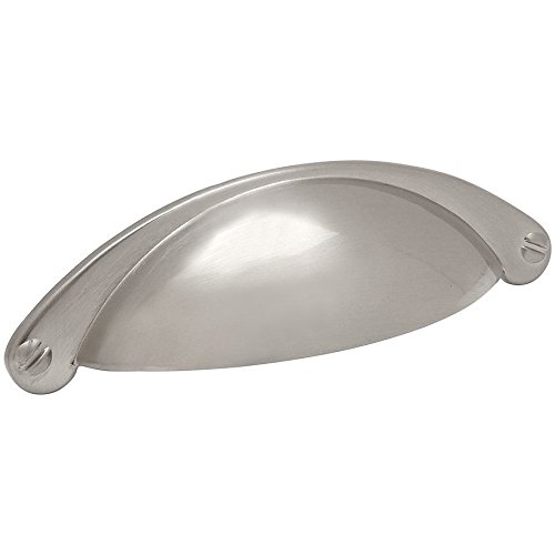 Cosmas 4198SN Satin Nickel Cabinet Hardware Bin Cup Drawer Handle Pull - 2-1/2" (64mm) Hole Centers