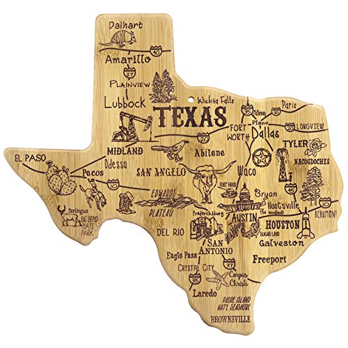 Totally Bamboo Texas State Destination Bamboo Serving and Cutting Board