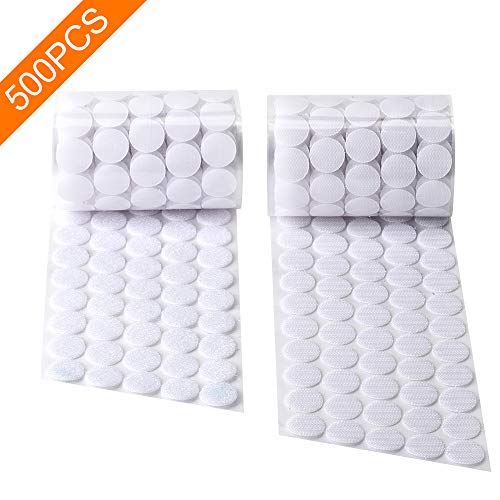 OmniSpecial Self Adhesive Dots, 500Pcs(250 Pair sets) 0.78 Inch Diameter  Hook and Loop Self Adhesive Dots Tape, 20mm Nylon Sticky Back