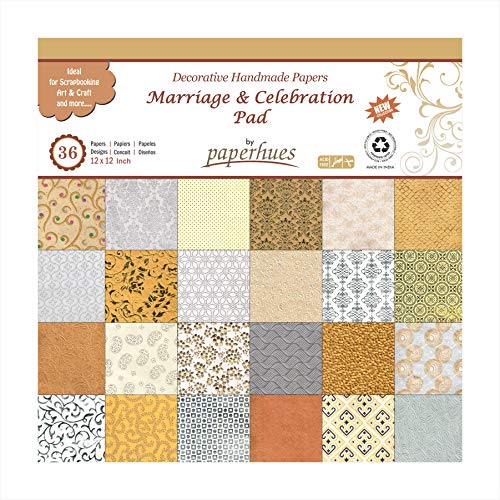 Paperhues Wedding Scrapbook Paper 12x12 Pad, 36 Sheets