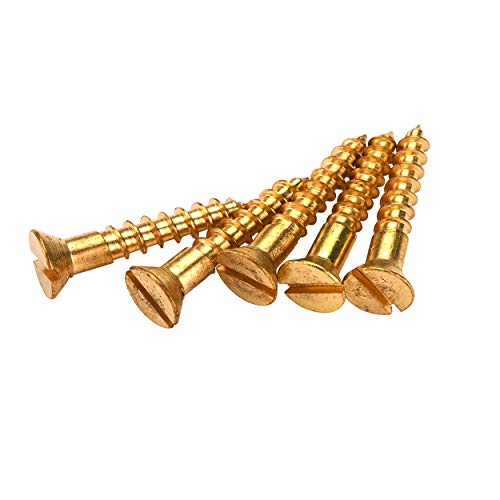 Highpoint Solid Brass Screws #4 X 58 Slotted 25 Pieces