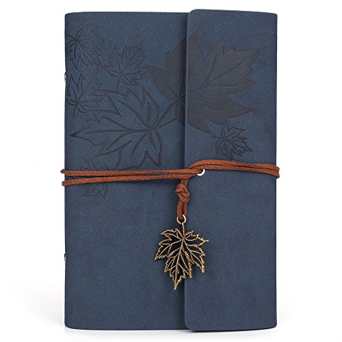 MALEDEN Leather Writing Journal Notebook, MALEDEN Classic Spiral Bound Notebook Refillable Diary Sketchbook Gifts with Unlined Travel