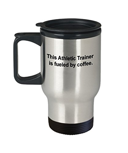 zapbest Athletic Trainer Travel Mug Fueled by Coffee -Cute Cool Travel Mug, Birthday Gag Gifts 14oz