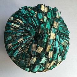 Berlini Ladder Ribbon Maxi Yarn #68 Emerald (Teal, Turquise, Ivory & More) - 50 Gram 98 Yards