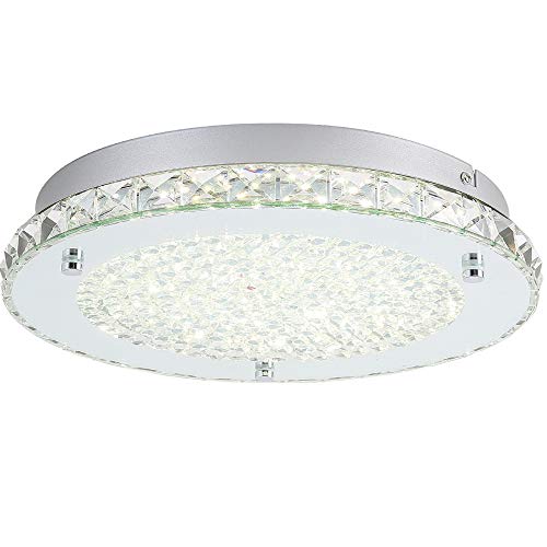 Auffel LED Ceiling Light,Auffel Minimalist Modern 11-Inch Surface Flush Mount Light Fixture Glass 4000K Daylight White Lamp 1980LM