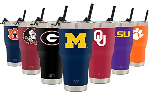 Simple Modern 30oz Cruiser Tumbler with Clear Flip Lid - University of Michigan - Coffee Travel Tumbler Stainless Steel -
