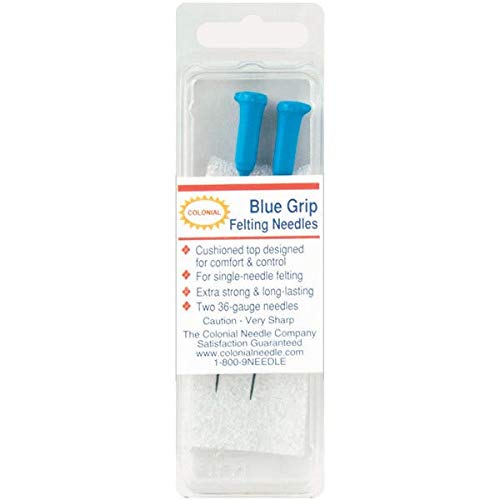 Colonial Needle Blue Grip Felting Needles, 36, 2-Pack