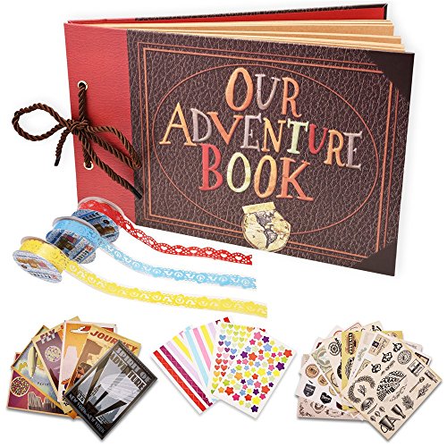 Holotap Our Adventure Book Scrapbook Photo Album Handmade DIY Scrapbook Album Expandable 80 Pages with Accessories Kit Wonderful Gift