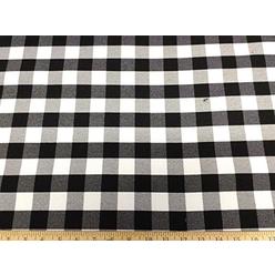 Payless Fabric Discount Fabric 58 inches Wide Drapery Black and White Check DR23
