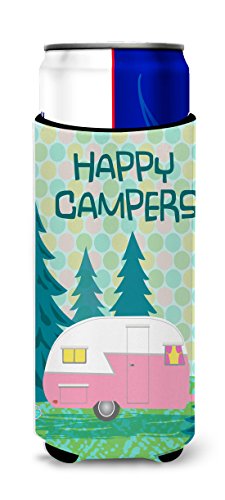 Caroline's Treasures VHA3004MUK Happy Campers Glamping Trailer Ultra Beverage Insulators for slim cans, Slim Can, multicolor