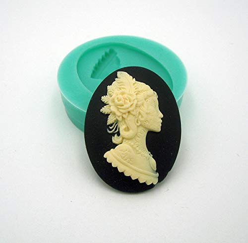 Findings Stop Brand Silicone Mold Tattoo Princess Cameo Flexible for Crafts, Jewelry, Resin, Scrapbooking, Polymer Clay