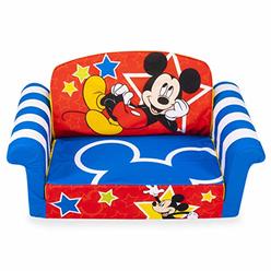Marshmallow Fun Co Marshmallow Furniture, Children's 2-in-1 Flip Open Foam Compressed Sofa, Disney?s Mickey Mouse