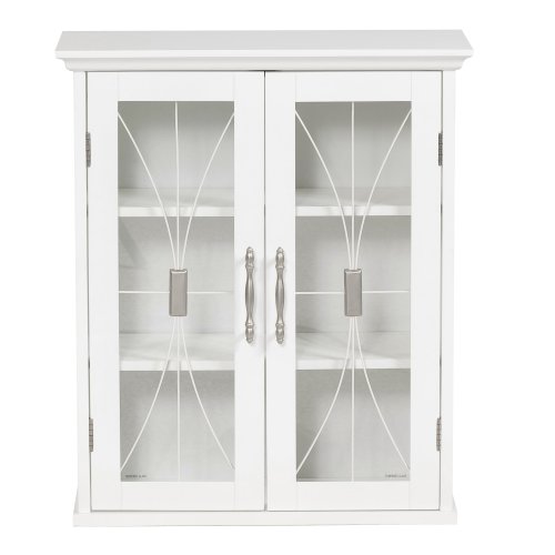 Elegant Home Fashions Delaney Wall Cabinet with 2 Doors, White
