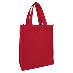 ToteBagFactory Set of 12- Small Gift Tote Bag Book Bag Bulk Non Woven Bag Multipurpose Art Craft Christmas, Valentine's day Gift Bags (Red)