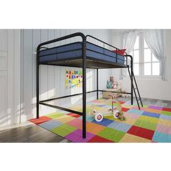 Dorel DHP Junior Loft Bed Frame With Ladder, Black